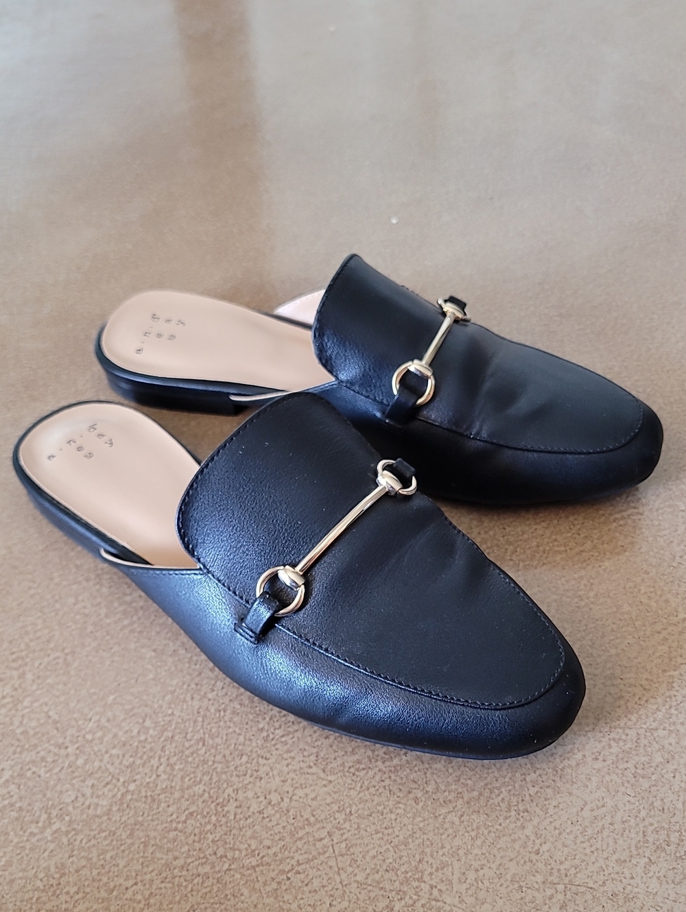 a new day Black Faux-Leather Bit-Accent Mule Loafers